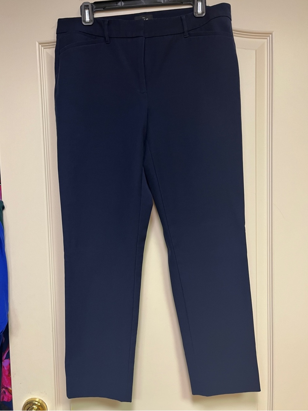 White House Black Market Navy Ankle Straight-Leg Pants